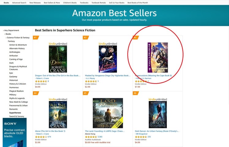 2019-11-01 Amazon Best Sellers Best Superhero Science Fiction